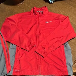 Nike Men's Red and Gray Track suit/ Windbreaker W/pants size Large